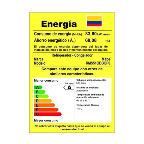 Nevera Tipo E MABE CC 542Lts Negra - Imagen 7